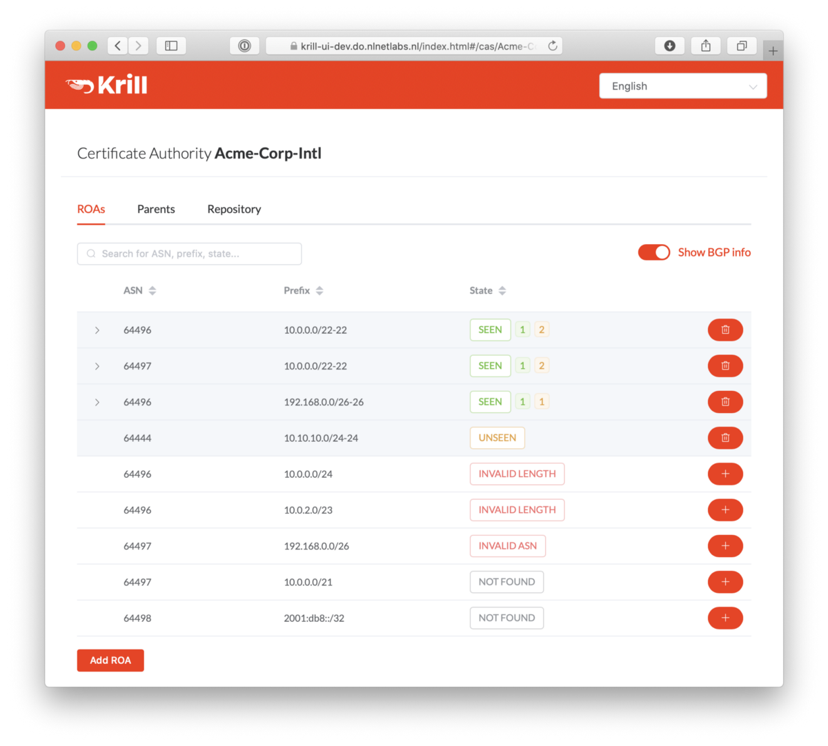 Krill Gains Powerful ROA Management Based on BGP Routing